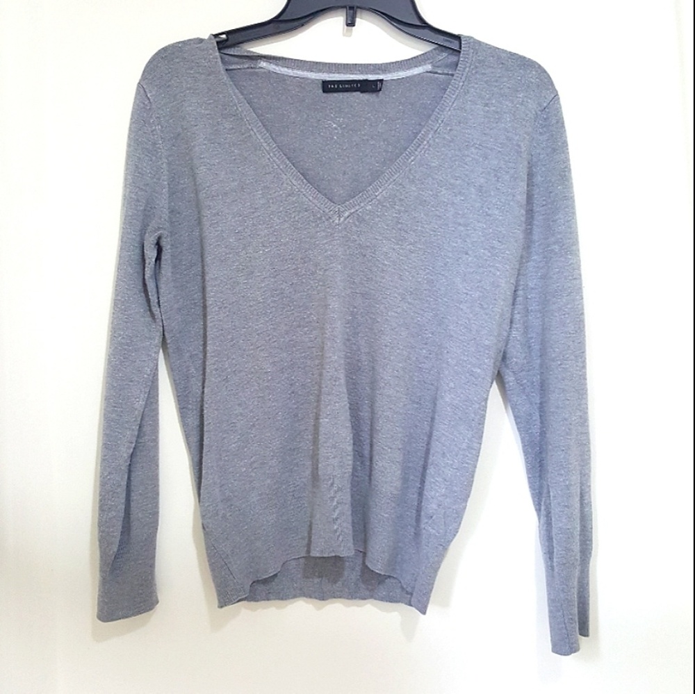 Light Gray V-neck Sweater